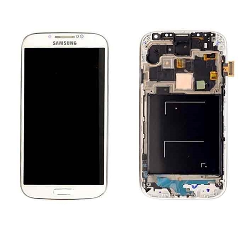 Γνήσια Οθόνη LCD με Μηχανισμό Αφής και Πλαίσιο για Samsung Galaxy S4 (i9506) GH97-15202A - Χρώμα: Λευκό