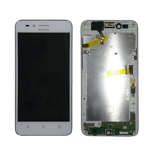 Γνήσια Οθόνη LCD με Μηχανισμό Αφής και Πλαίσιο (Service Pack) για Huawei Ascend Y3II 4G  - Χρώμα: Λευκό