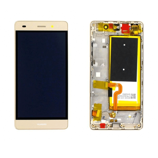 Γνήσια Οθόνη LCD με Μηχανισμό Αφής και Πλαίσιο και Μπαταρία  (Service Pack) για Huawei P8 Lite  - Χρώμα: Χρυσό