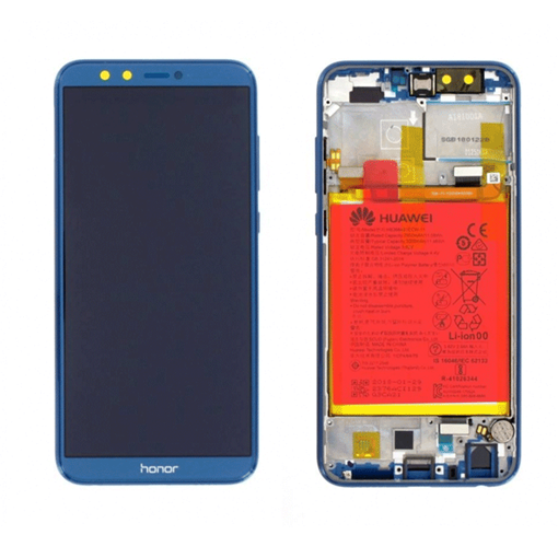 Γνήσια Οθόνη LCD με Μηχανισμό Αφής και Πλαίσιο και Μπαταρία (Service Pack) για Huawei Honor 9 Lite - Χρώμα: Μπλε