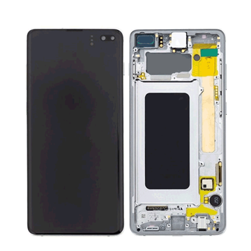 Picture of Original LCD Complete with Frame for Samsung Galaxy S10+ ( S10 Plus ) G975F - Color: Prism White