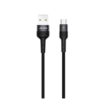 Picture of USAMS US-SJ312 U26 1m Micro-USB Braided Data Charging Cable - Color: Black