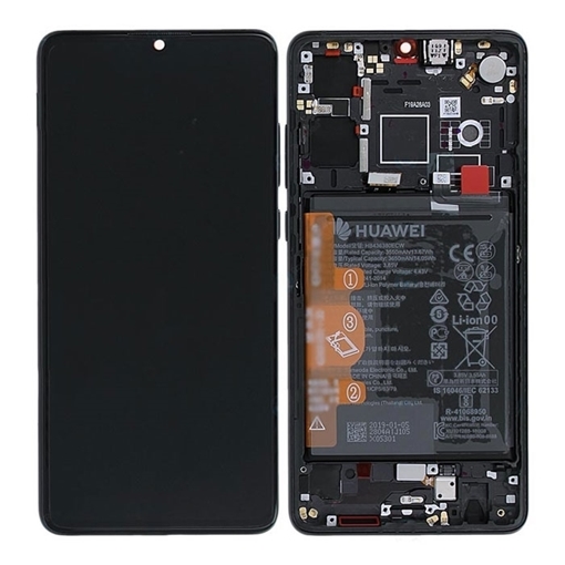 Γνήσια Οθόνη LCD με Μηχανισμό Αφής και Πλαίσιο και Μπαταρία  για Huawei P30 (Service Pack) 02352NLL/02354HLT - Χρώμα: Μαύρο