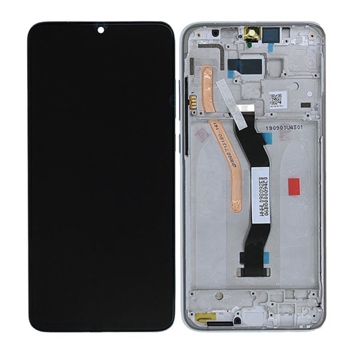 Γνήσια Οθόνη LCD με Μηχανισμό Αφής και Πλαίσιο για Xiaomi Redmi Note 8 Pro  56000300G700/56000B00G700 (Service Pack) - Χρώμα: Λευκό
