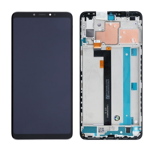 Picture of Display Unit with Frame for Xiaomi Mi Max 3 (Service Pack) - Color: Black
