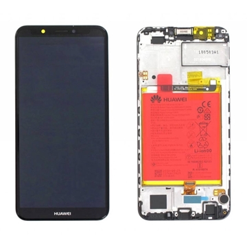 Picture of Original LCD Complete with Frame and Battery for Huawei Y7 2018 (Service Pack) - Color: Black