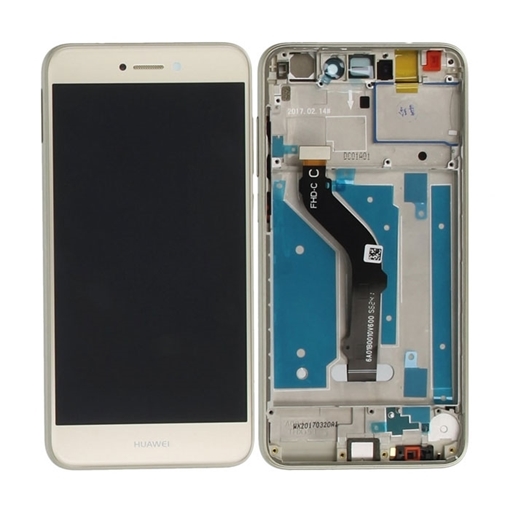 Γνήσια Οθόνη LCD με Μηχανισμό Αφής και Πλαίσιο με Μπαταρία για Huawei P8 Lite 2017 (Service Pack) 02351DLS - Χρώμα: Χρυσό