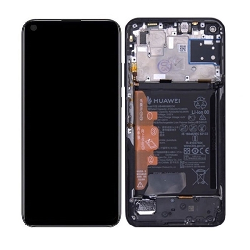 Γνήσια Οθόνη LCD με Μηχανισμό Αφής και Πλαίσιο με Μπαταρία για Huawei P40 Lite 2020 (Service Pack) 02353KFU- Χρώμα: Midnight Black
