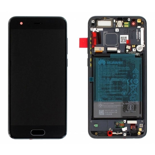 Γνήσια Οθόνη LCD με Μηχανισμό Αφής και Πλαίσιο με Μπαταρία για Huawei Honor 9 (Service Pack) 02351LGK - Χρώμα: Μαύρο