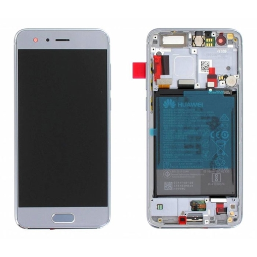 Γνήσια Οθόνη LCD με Μηχανισμό Αφής και Πλαίσιο με Μπαταρία για Huawei Honor 9 (Service Pack) 02351LCD - Χρώμα: Ασημί