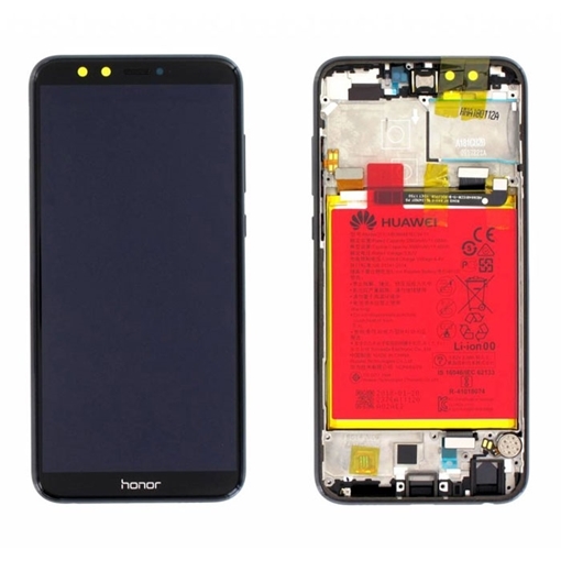Γνήσια Οθόνη LCD με Μηχανισμό Αφής και Πλαίσιο με Μπαταρία για Huawei Honor 9 Lite (Service Pack) 02351SNN - Χρώμα: Μαύρο