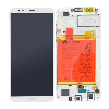 Εικόνα της Γνήσια Οθόνη LCD με Μηχανισμό Αφής και Πλαίσιο  Huawei Y7 2018 -  02351USB - Χρώμα: Λευκό