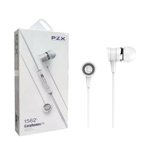 Wired Earphones PZX 1562 Headset Ενσύρματα Ακουστικά - Χρώμα: Λευκό