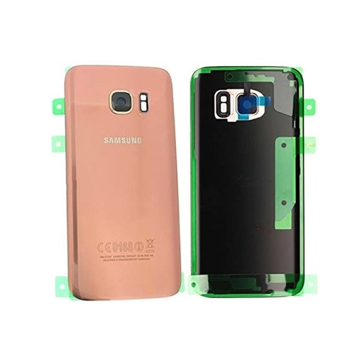 Γνήσιο Πίσω Καπάκι με Τζαμάκι Κάμερας για Samsung Galaxy S7 G930F GH82-11384E - Χρώμα: Ροζ - Χρυσό