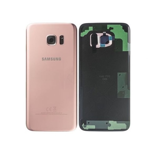 Γνήσιο Πίσω Καπάκι με Τζαμάκι Κάμερας για Samsung Galaxy S7 Edge G935F GH82-11346E - Χρώμα: Ροζ - Χρυσό