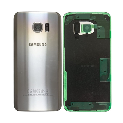 Γνήσιο Πίσω Καπάκι με Τζαμάκι Κάμερας για Samsung Galaxy S7 Edge G935F GH82-11346B - Χρώμα: Ασημί