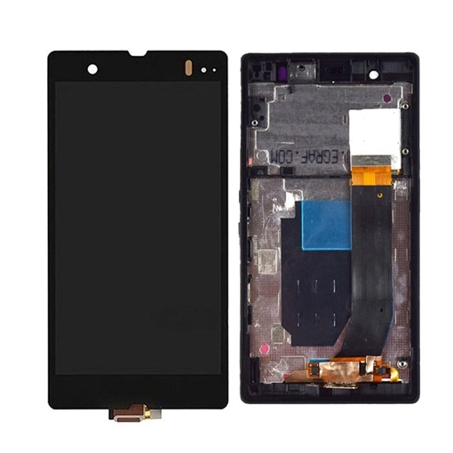 Οθόνη LCD με Μηχανισμό Αφής και Πλαίσιο για Sony Xperia Z  - Χρώμα: Μαύρο