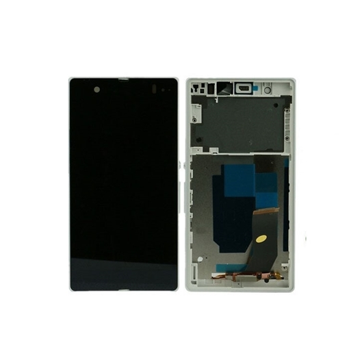 Οθόνη LCD με Μηχανισμό Αφής και Πλαίσιο για Sony Xperia Z  - Χρώμα: Λευκό