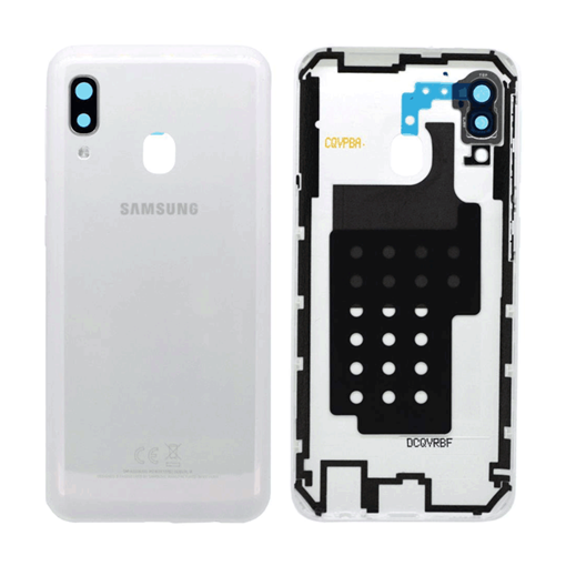 Γνήσιο Πίσω Καπάκι με Τζαμάκι Κάμερας για Samsung Galaxy A20e A202F GH82-20125B - Χρώμα: Λευκό
