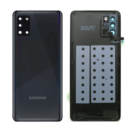 Γνήσιο Πίσω Καπάκι με Τζαμάκι Κάμερας για Samsung Galaxy A31 A315F GH82-22338A - Χρώμα: Μαύρο