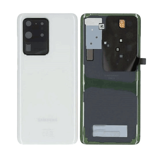 Γνήσιο Πίσω Καπάκι με Τζαμάκι Κάμερας για Samsung Galaxy S20 Ultra G988F GH82-22217C - Χρώμα: Λευκό