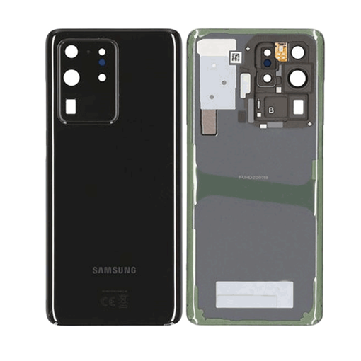 Γνήσιο Πίσω Καπάκι με Τζαμάκι Κάμερας για Samsung Galaxy S20 Ultra G988F GH82-22217A - Χρώμα: Μαύρο