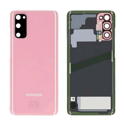 Γνήσιο Πίσω Καπάκι με Τζαμάκι Κάμερας για Samsung Galaxy S20 G980F GH82-22068C - Χρώμα: Ροζ