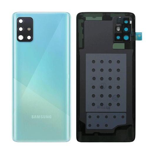 Picture of Original Back Cover with Camera Lens for Samsung Galaxy A51 A515F GH82-21653C - Color: Blue