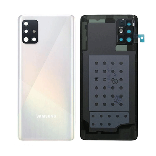 Γνήσιο Πίσω Καπάκι με Τζαμάκι Κάμερας για Samsung Galaxy A51 A515F GH82-21653A - Χρώμα: Λευκό