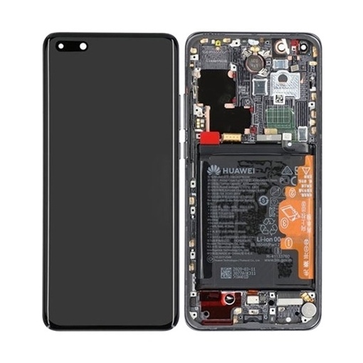 Γνήσια Οθόνη LCD με Μηχανισμό Αφής και Πλαίσιο με Μπαταρία για Huawei P40 Pro (Service Pack) 02353PJG - Χρώμα: Μαύρο