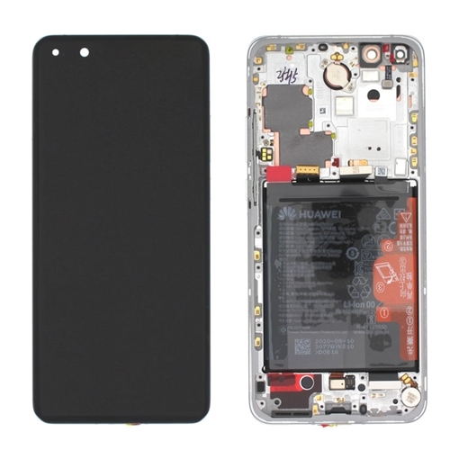 Picture of Original LCD Complete with Frame and Battery for Huawei P40 Pro (Service Pack) 02353PJK - Color: Silver