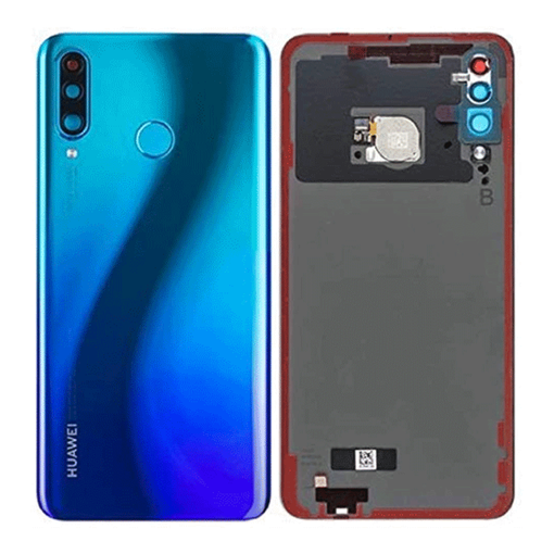 Picture of Original Back Cover with Fingerprint and Camera Lens for Huawei P30 Lite 02352RPY - Color: Blue