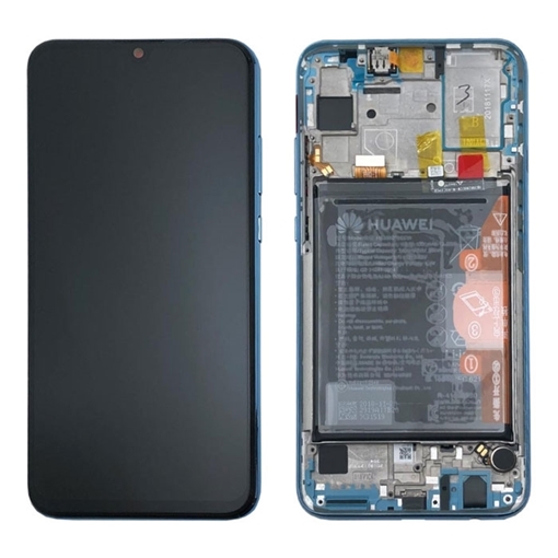 Γνήσια Οθόνη LCD με Μηχανισμό Αφής και Πλαίσιο με Μπαταρία για Huawei Honor 10 Lite (Service Pack) 02352HUV - Χρώμα: Μπλε