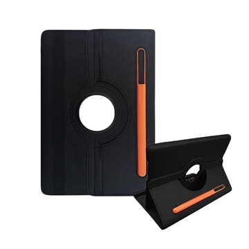 Picture of Case Rotating 360 Stand with Pencil Case for Samsung T500 Galaxy Tab A7 - Color: Black