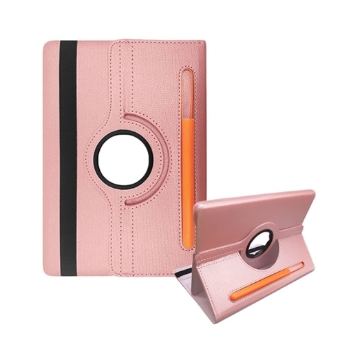 Picture of Case Rotating 360 Stand with Pencil Case for Samsung Galaxy T5 10'' - Color: Gold-Pink