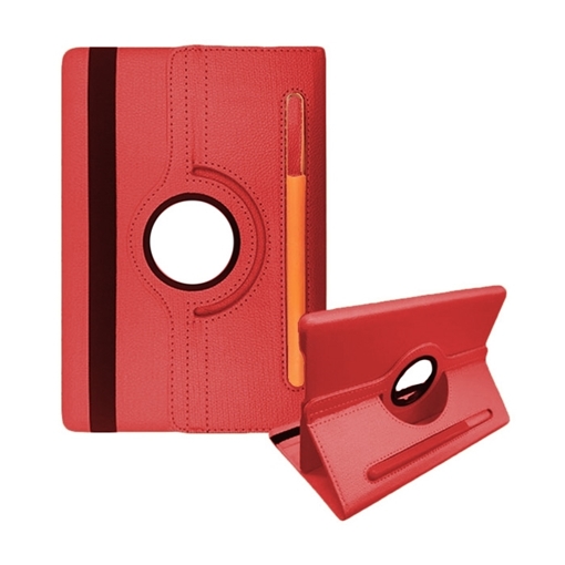 Picture of Case Rotating 360 Stand with Pencil Case for Lenovo M10 Plus - Color: Red