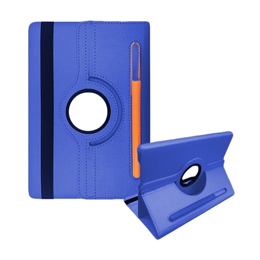 Picture of Case Rotating 360 Stand with Pencil Case for Samsung Galaxy T3 10'' - Color: Dark Blue