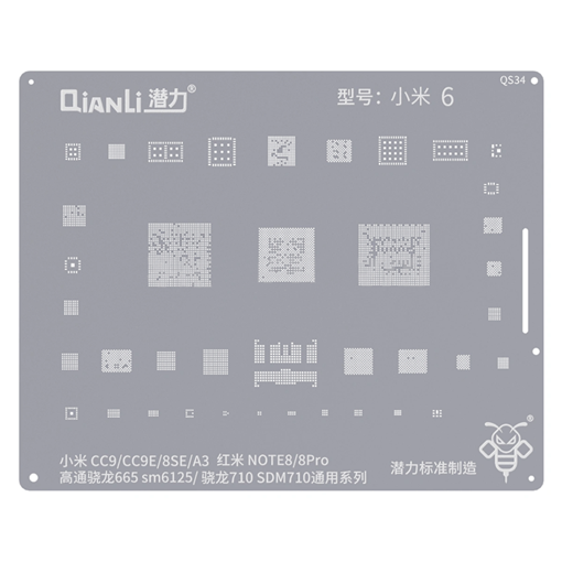 Qianli QS34 Stencil για Xiaomi Mi 8SE / A3 / Redmi Note 8 / Note 8 Pro