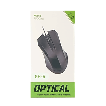 Εικόνα της Ενσύρματο Ποντίκι GH-5 Optical Mouse 1200dpi - Χρώμα: Μαύρο