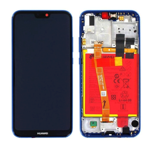 Γνήσια Οθόνη LCD με Μηχανισμό Αφής και Πλαίσιο με Μπαταρία για Huawei P20 Lite (Service Pack) 02352CCK/02351VUV/02351XUA - Χρώμα: Μπλε