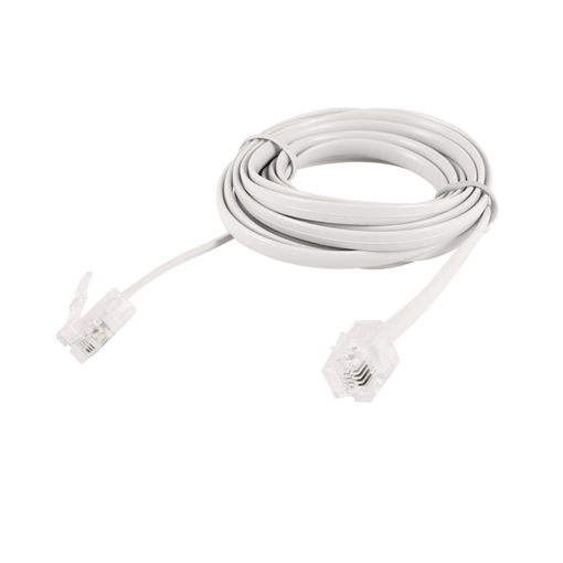 Καλώδιο Σταθερού Τηλεφώνου / Telephone Cable 5μ  -Χρώμα: White