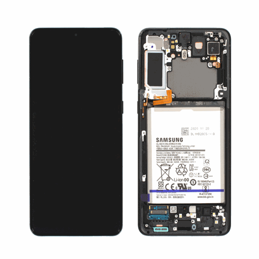 Γνήσια Οθόνη LCD με Μηχανισμό Αφής , Πλαίσιο και Μπαταρία για Samsung Galaxy  S21+ Plus (G996B) GH82-24555A -Χρώμα: Μαύρο