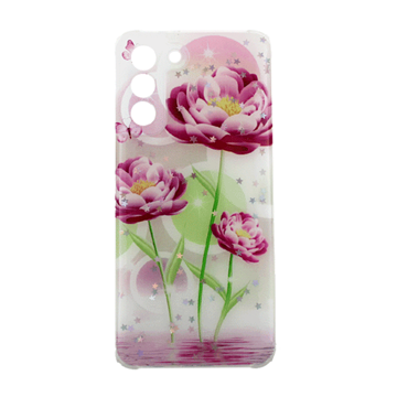 Εικόνα της Θήκη Πλάτης Σιλικόνης για Samsung Galaxy S21 G991B - Σχέδιο: Ροζ Λουλούδια
