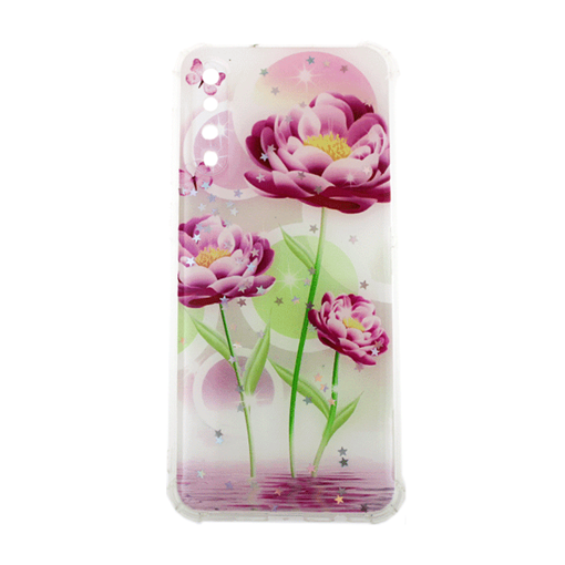 Θήκη Πλάτης Σιλικόνης για Samsung Galaxy A50 A505F- Σχέδιο: Ροζ Λουλούδια