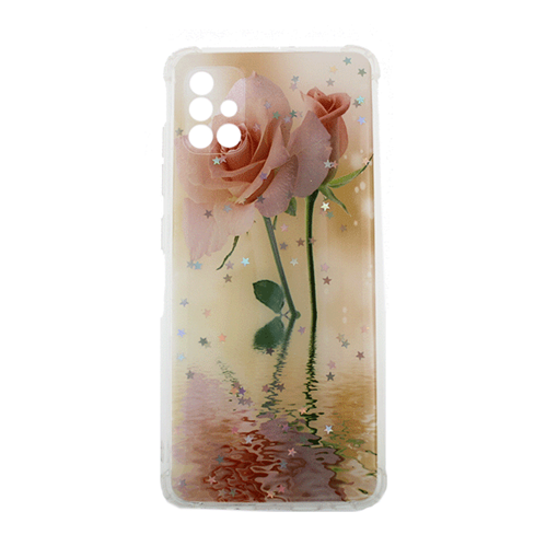 Θήκη Πλάτης Σιλικόνης για Samsung Galaxy A51 A515F - Σχέδιο: Ροζ Τριαντάφυλλα