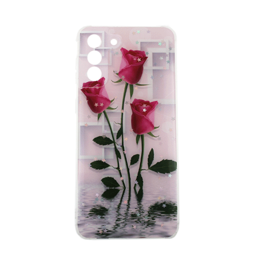 Θήκη Πλάτης Σιλικόνης για Samsung Galaxy S21 Plus (G996B) - Σχέδιο: Kόκκινα Τριαντάφυλλα