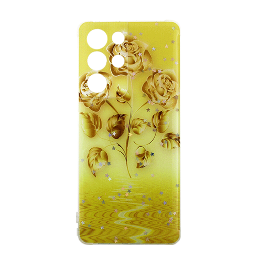 Θήκη Πλάτης Σιλικόνης για Samsung Galaxy  S21 Ultra 5G  -Σχέδιο : Κίτρινα Λουλούδια