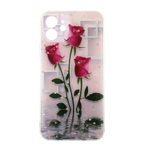 Θήκη Πλάτης Σιλικόνης για iphone 12 Pro - Σχέδιο: Kόκκινα Τριαντάφυλλα