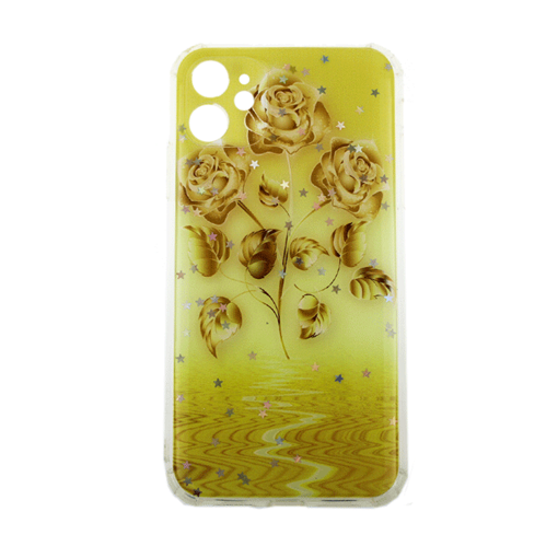 Θήκη Πλάτης Σιλικόνης για iphone 11  - Σχέδιο: Κίτρινα Λουλούδια