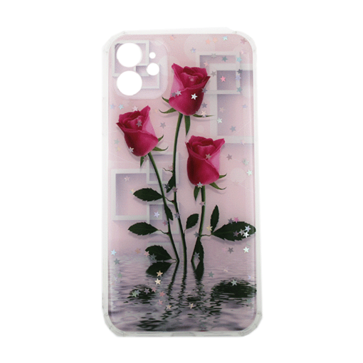 Θήκη Πλάτης Σιλικόνης για iphone 11 - Σχέδιο: Kόκκινα Τριαντάφυλλα